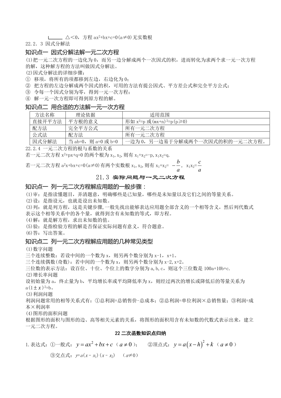 最新人教版初中九年级数学上册知识点笔记总结.doc_第2页