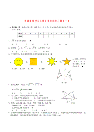 湘教版数学八年级上册期末复习题附答案.doc