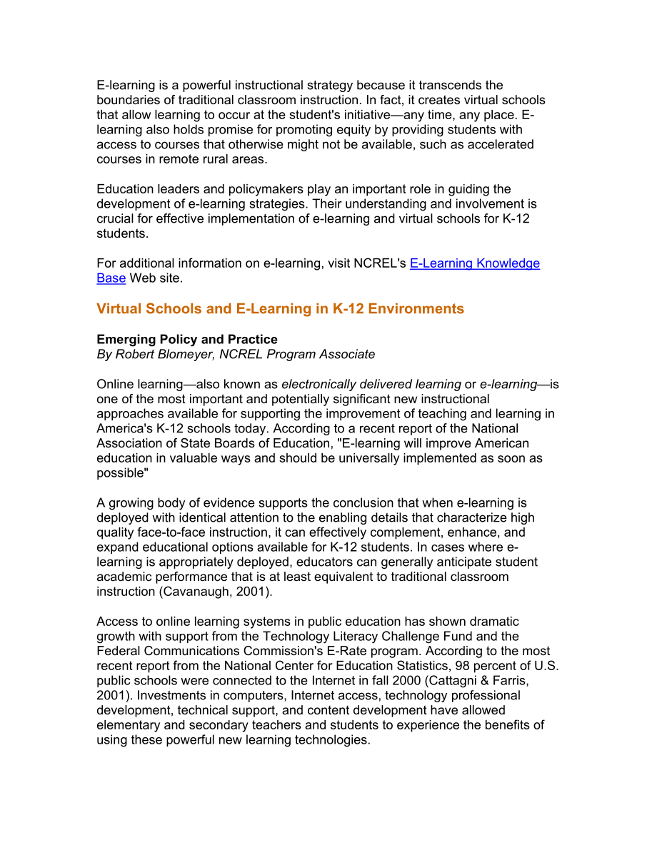Virtual schools and elearning in K12 environments Emerging policy and practice.doc_第2页