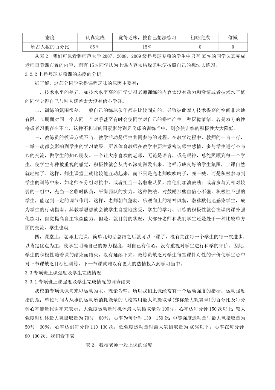 体育论文：浅析影响师范大学体育教育专业兵乓球专项训练积极性的因素.doc_第3页