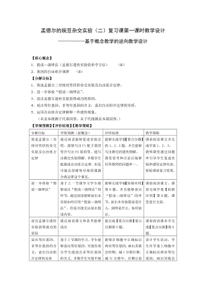 逆向教学设计复习课《孟德尔的豌豆杂交实验》.doc