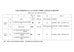 长春大学旅游学院2022—2023学年第一学期第十五周会议及主要活动表.docx