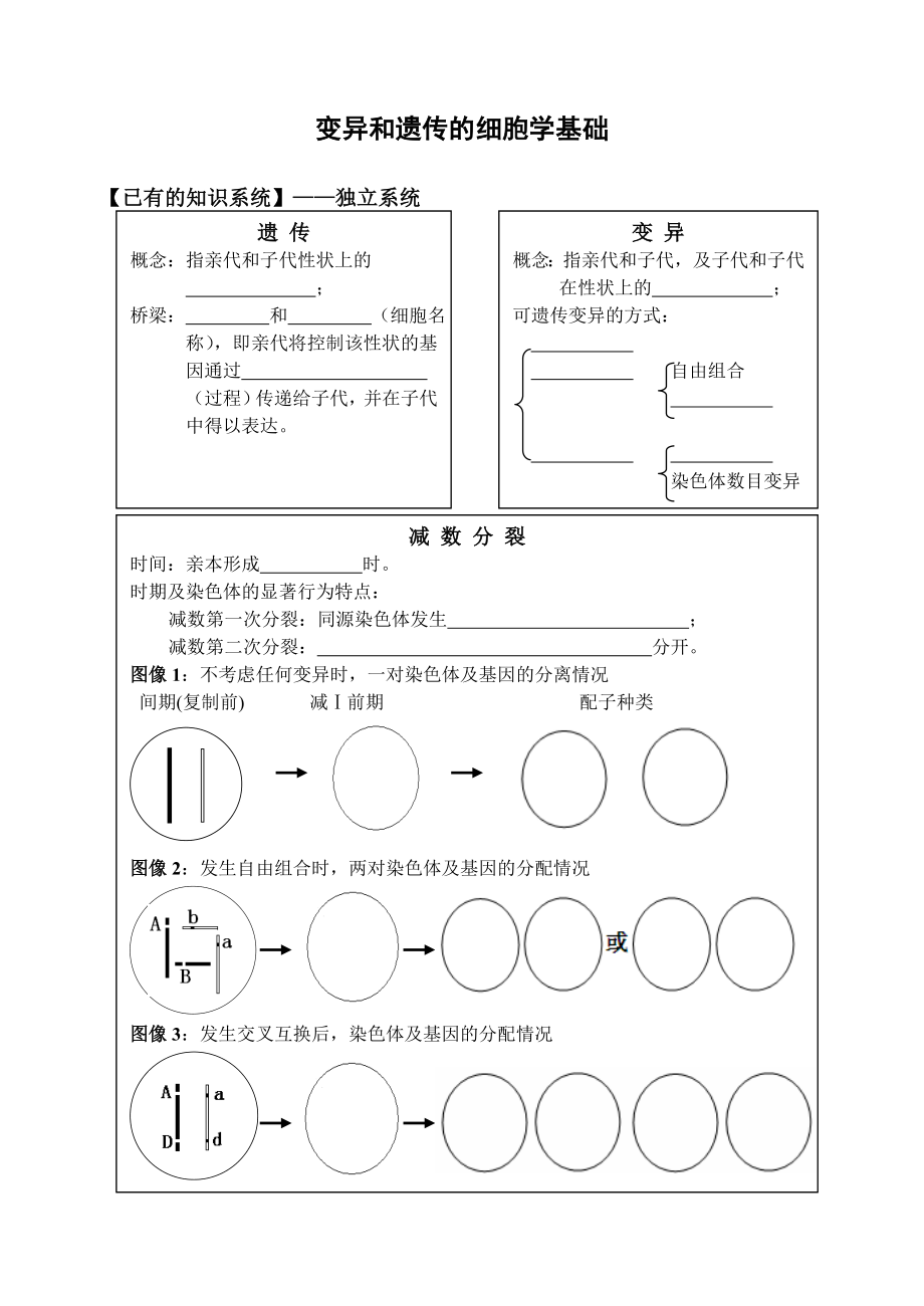 变异和遗传的细胞学基础高三生物专题复习公开课.doc_第1页