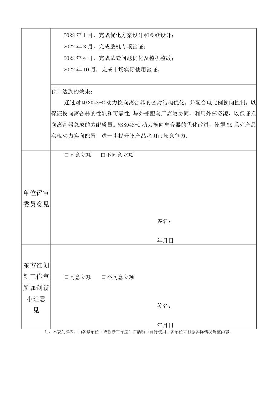 集团公司东方红创新工作室一对一立项项目申报表单位技术中心填表时间2022年01月10日.docx_第2页