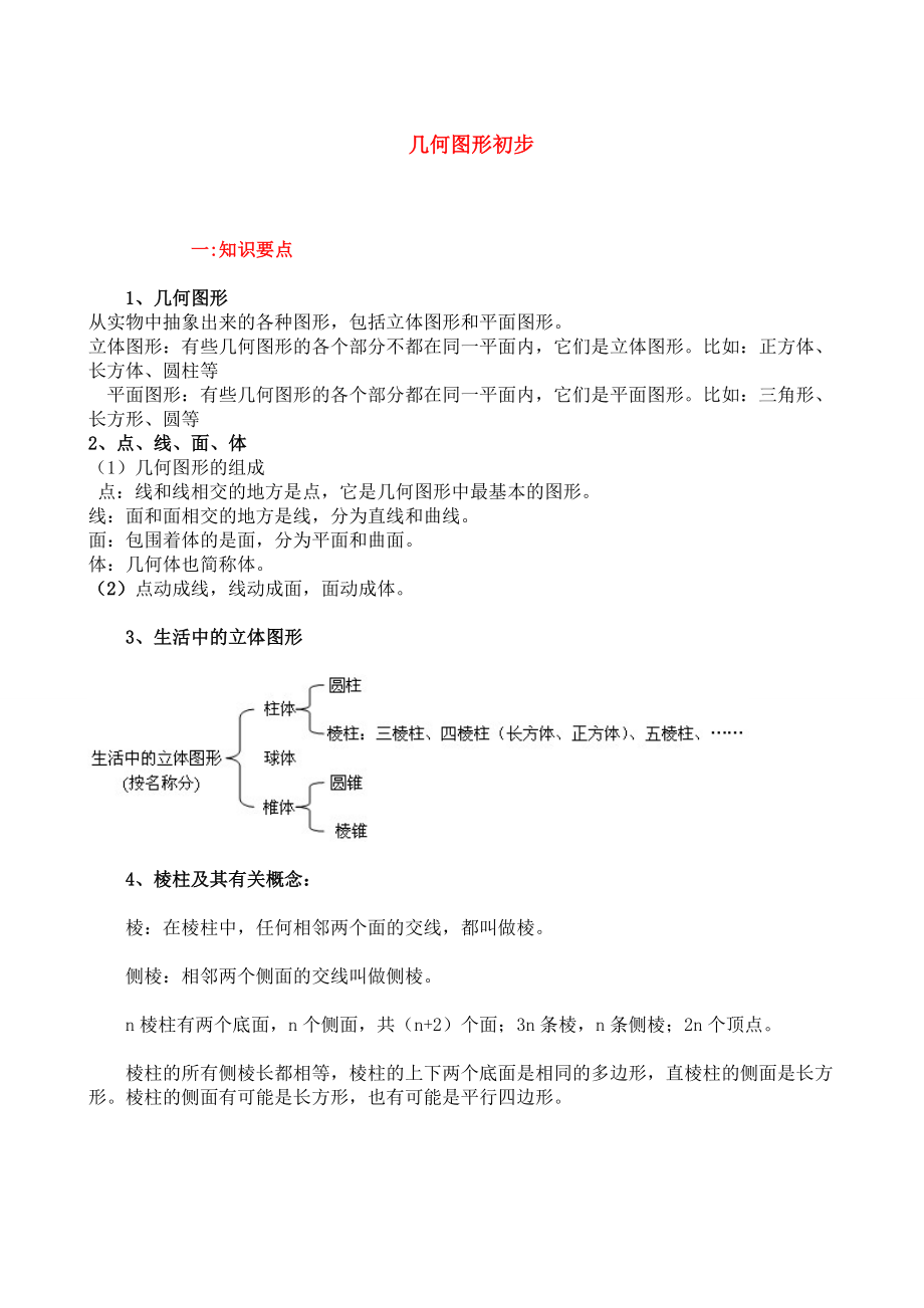 七年级几何初步知识点和练习.docx_第1页