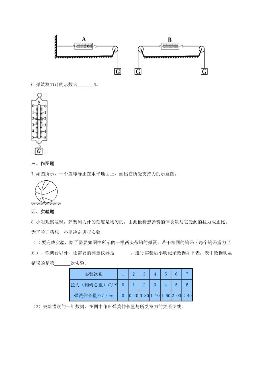 弹力精品练习题（含答案）.doc_第2页