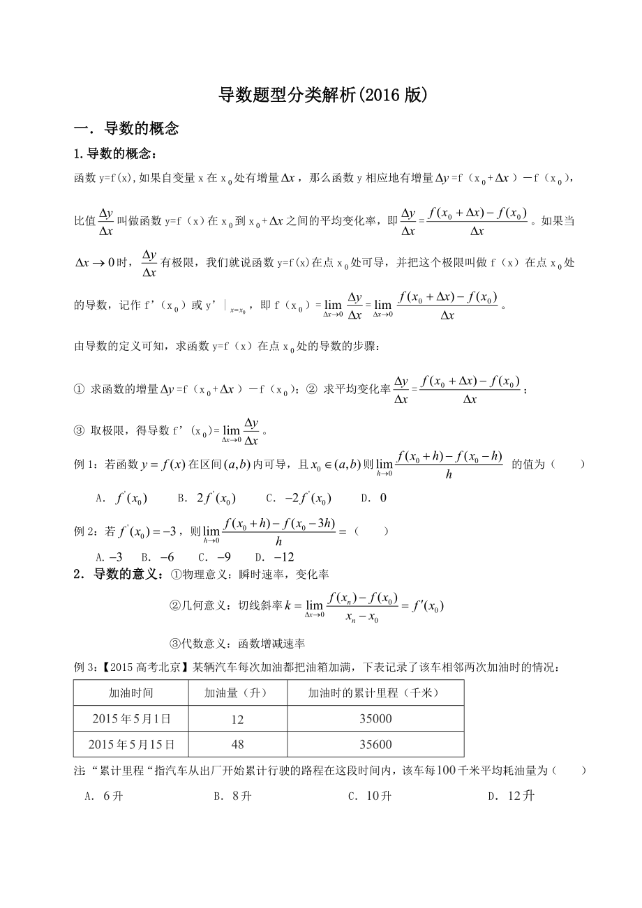 第一轮复习自己整理绝对经典导数第一轮.doc_第1页