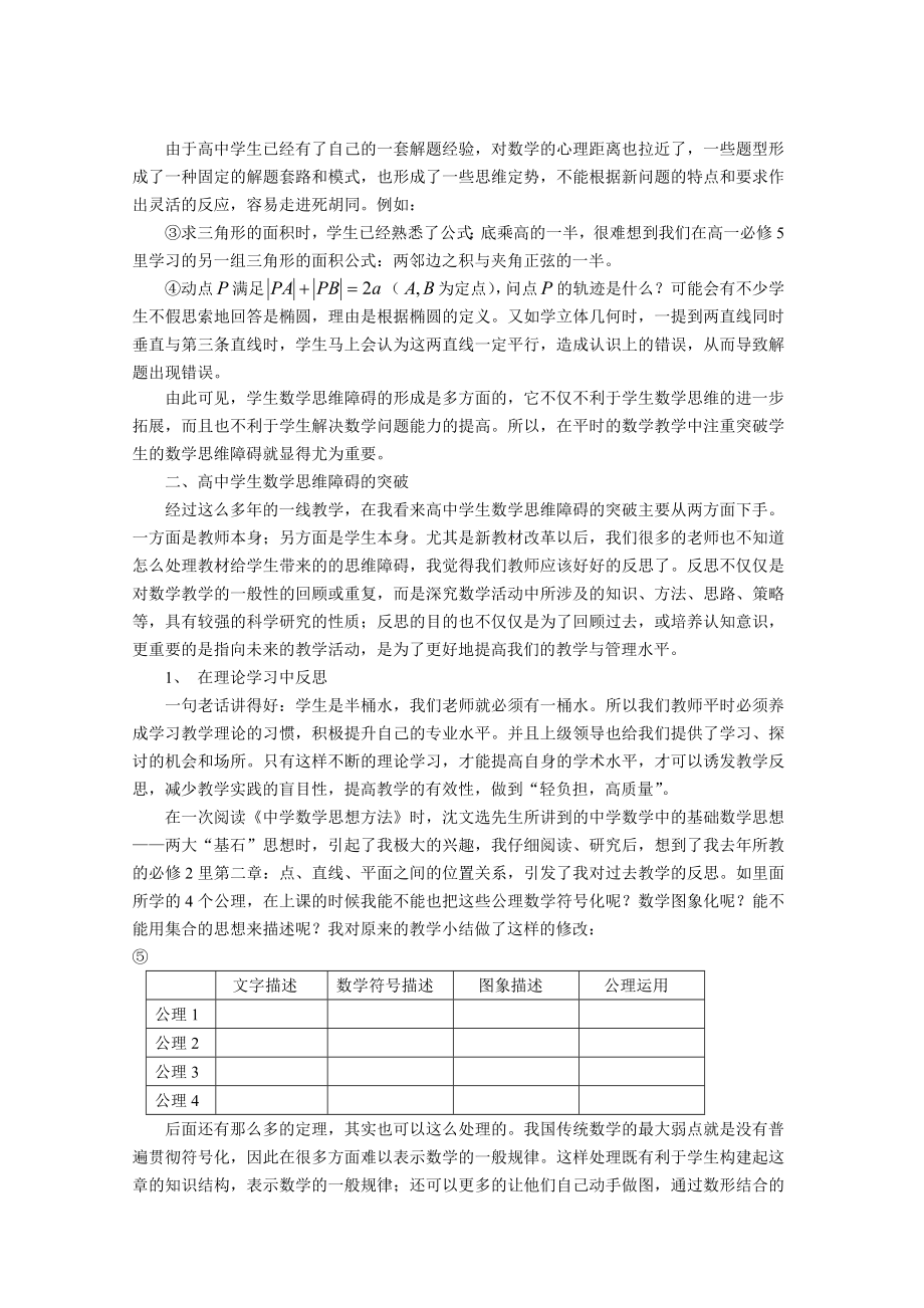 高中数学教学论文：突破学生数学思维障碍的思考.doc_第2页