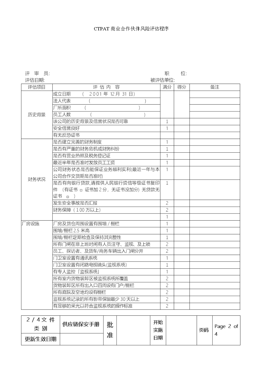 CTPAT商业合作伙伴风险评估程序.doc_第2页