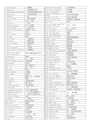 【无敌版】【精品】新目标初中英语短语大全.doc