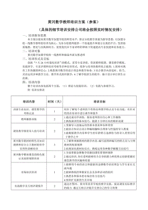 黄冈数学教师培训方案.doc