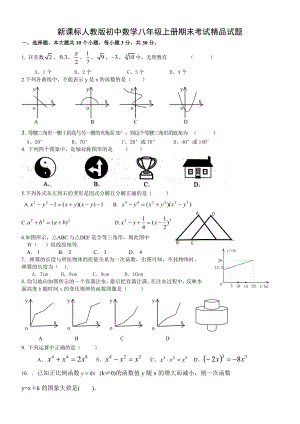 新课标人教版初中数学八级上册期末考试精品试题.doc