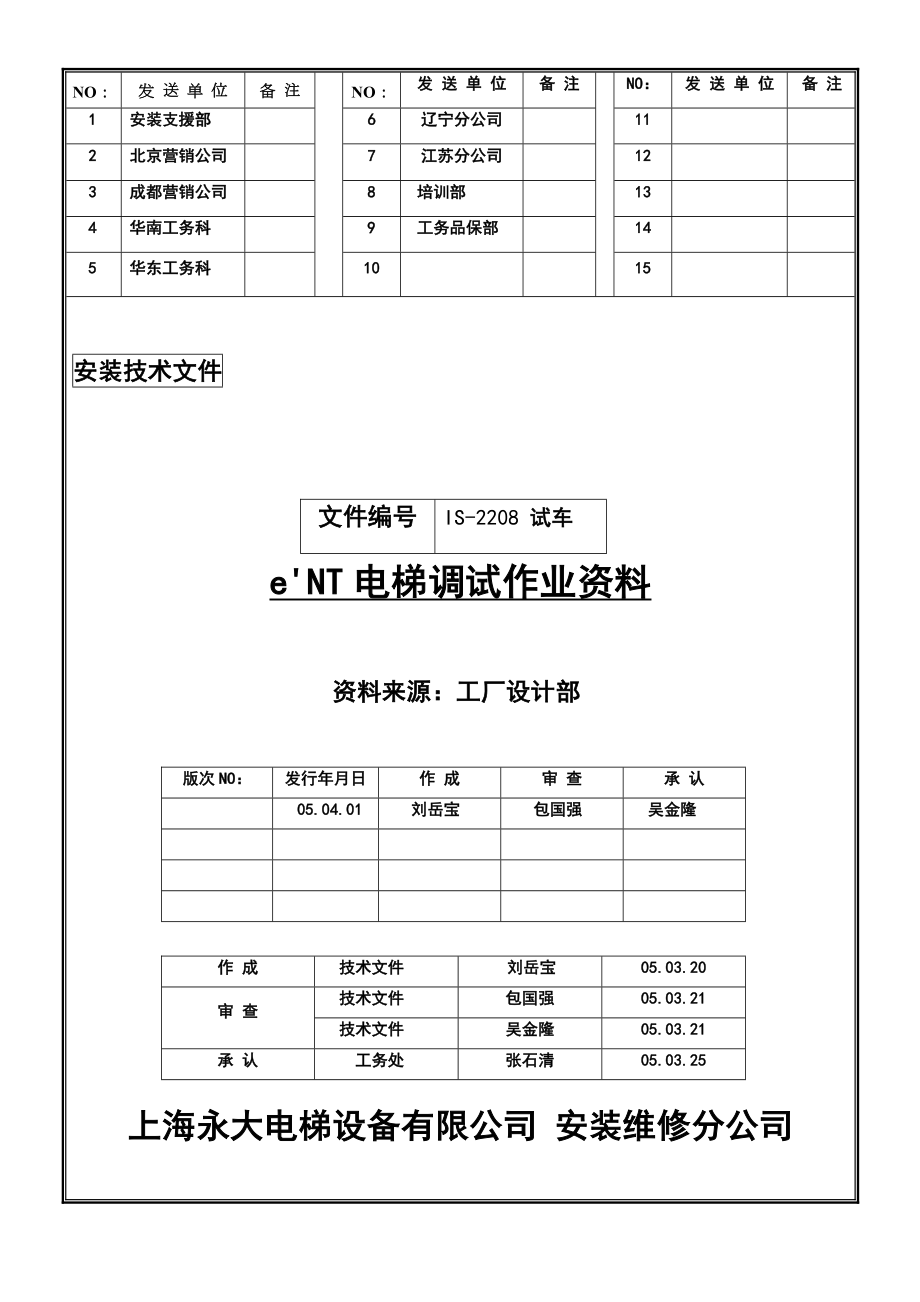 XX电梯调试说明.doc_第1页