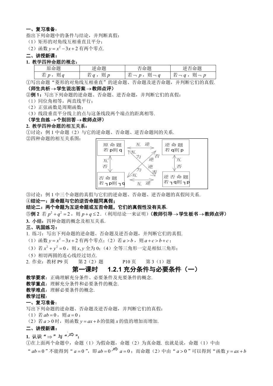 (573)【精】新课标人教A版高中数学选修11全套教案.doc_第3页