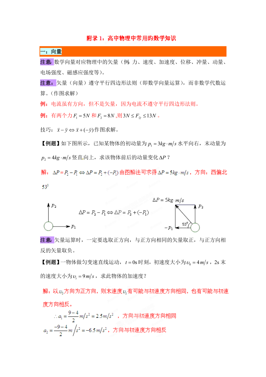 高中物理中常用的数学知识.doc_第1页