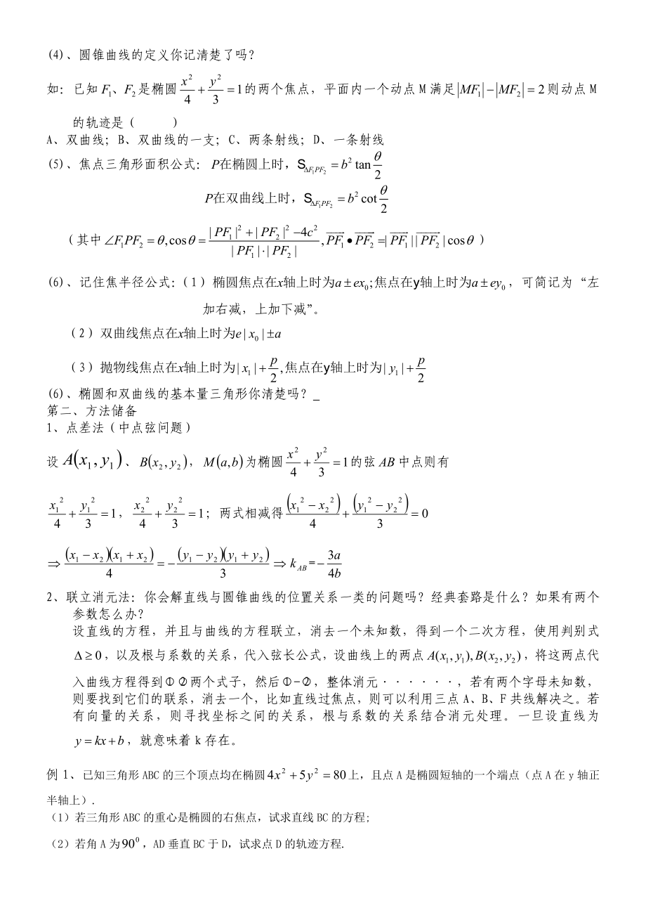 高中理科数学解题方法篇(圆锥曲线).doc_第2页