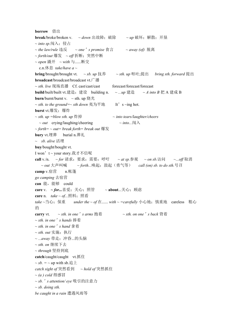 新人教版高考考纲词汇分类整理（动词）　精品.doc_第3页