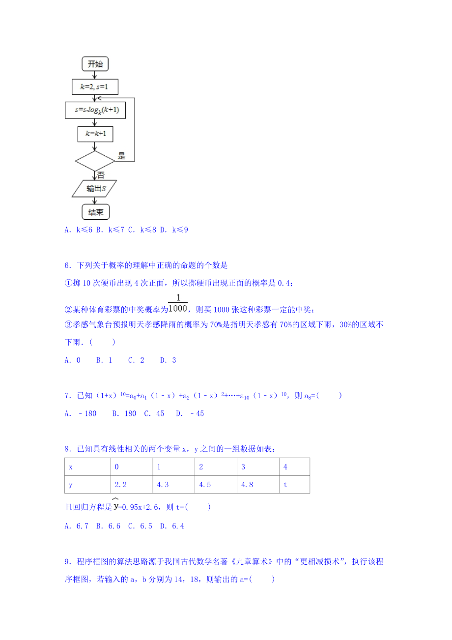 湖北省孝感高中高二上学期期中数学试卷（理科）.doc_第2页