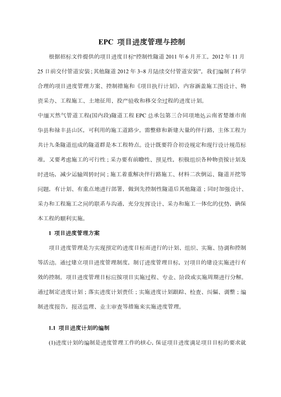 EPC项目进度管理和控制措施.doc_第1页