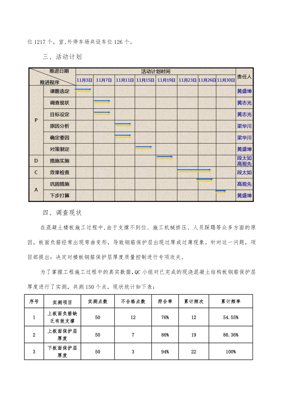 QC小组活动成果报告楼板钢筋保护层厚度质量控制.doc_第2页