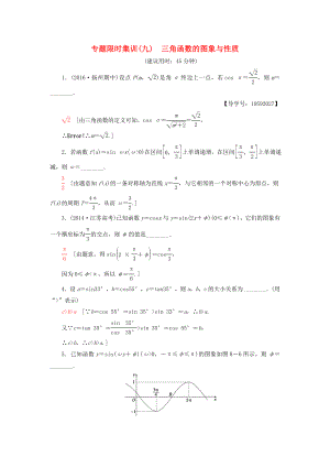 【课堂新坐标】（江苏专版）高考数学二轮专题复习与策略 第1部分 专题2 三角函数、解三角形、平面向量 第8讲 三角函数的图象与性质专题限时集训 理.doc