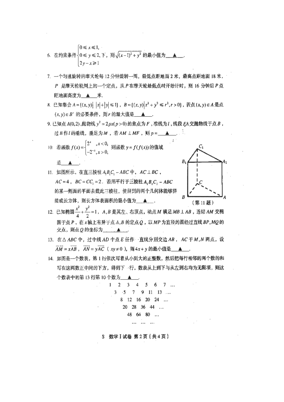 江苏省苏北四市(徐、淮、宿、连)高三第三次调研—试题(图片).doc_第2页