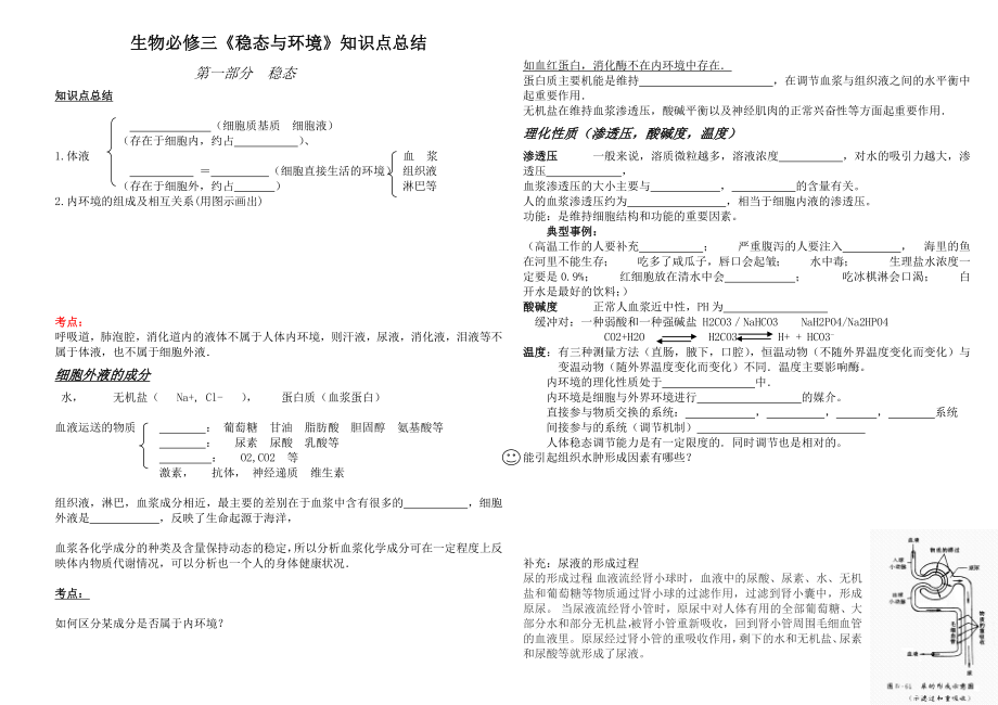 高中生物必修三知识点总结(填空形式).doc_第1页