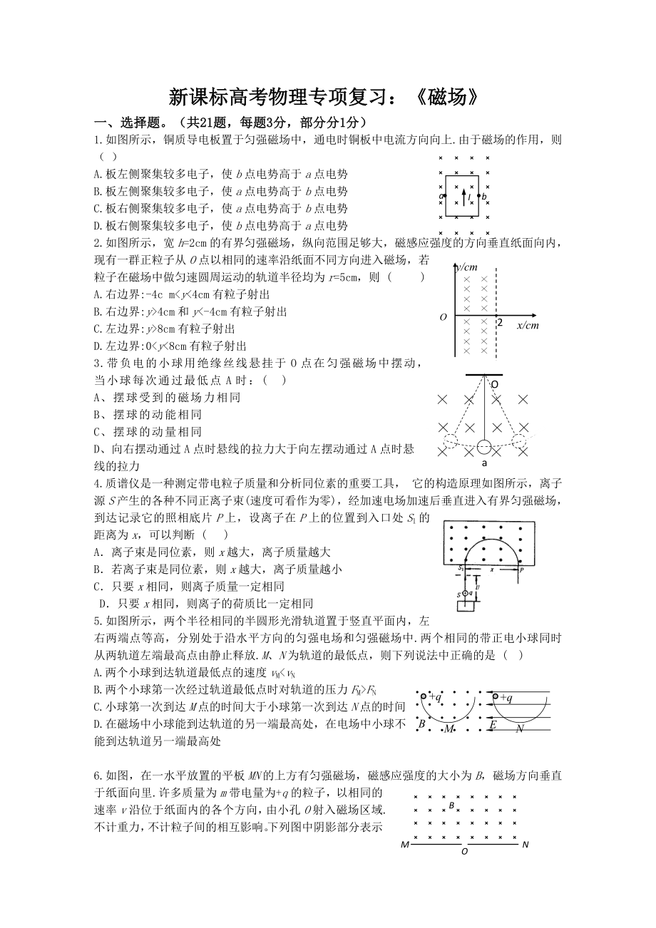 新课标高考物理专项复习：《磁场》.doc_第1页