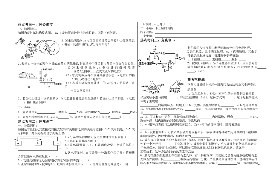 高考生物专题复习：《稳态的调节》精品学案.doc_第2页