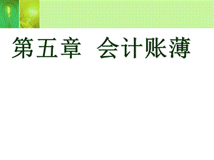 基础会计高教出版社第四章会计账簿.ppt