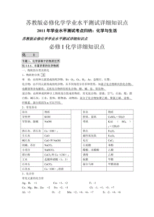 高中化学学业水平测试详细知识点.doc