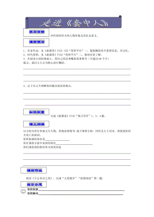 新课标高中语文走进《套中人》精品导学案.doc