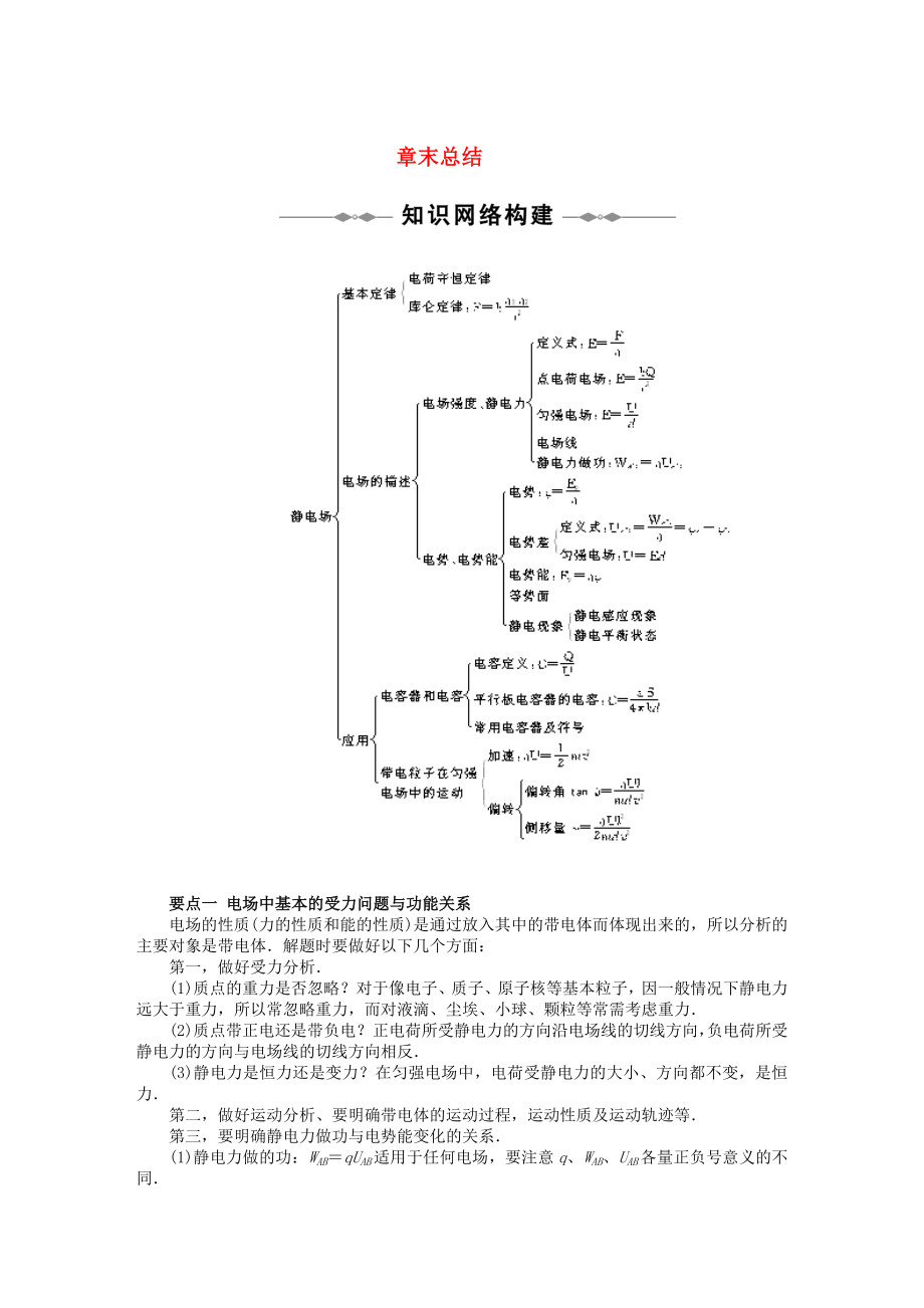 新人教版高中物理修31 第一章章末总结检测.doc_第1页