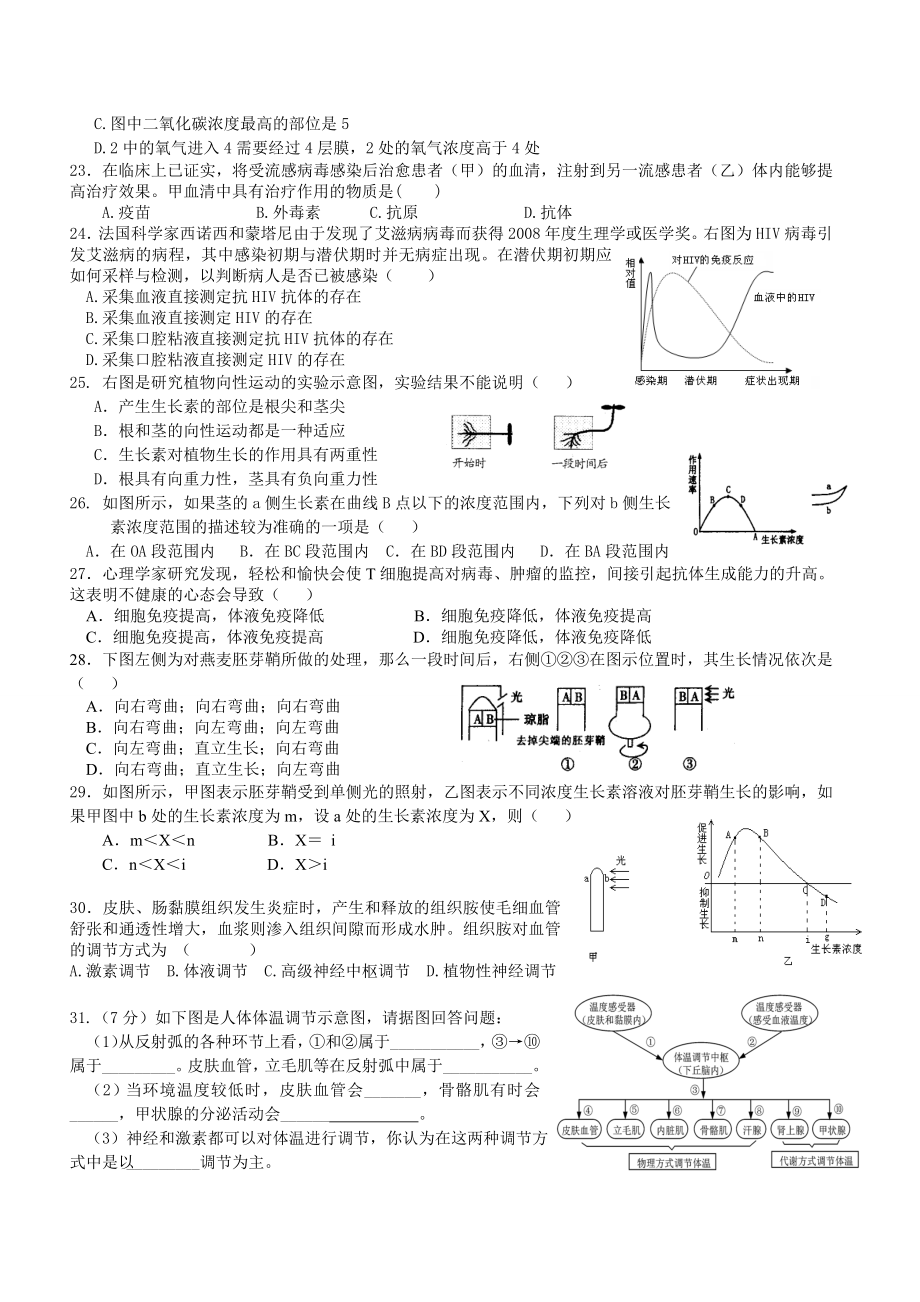 【优质】人教版高中生物必修三期中模拟.doc_第3页