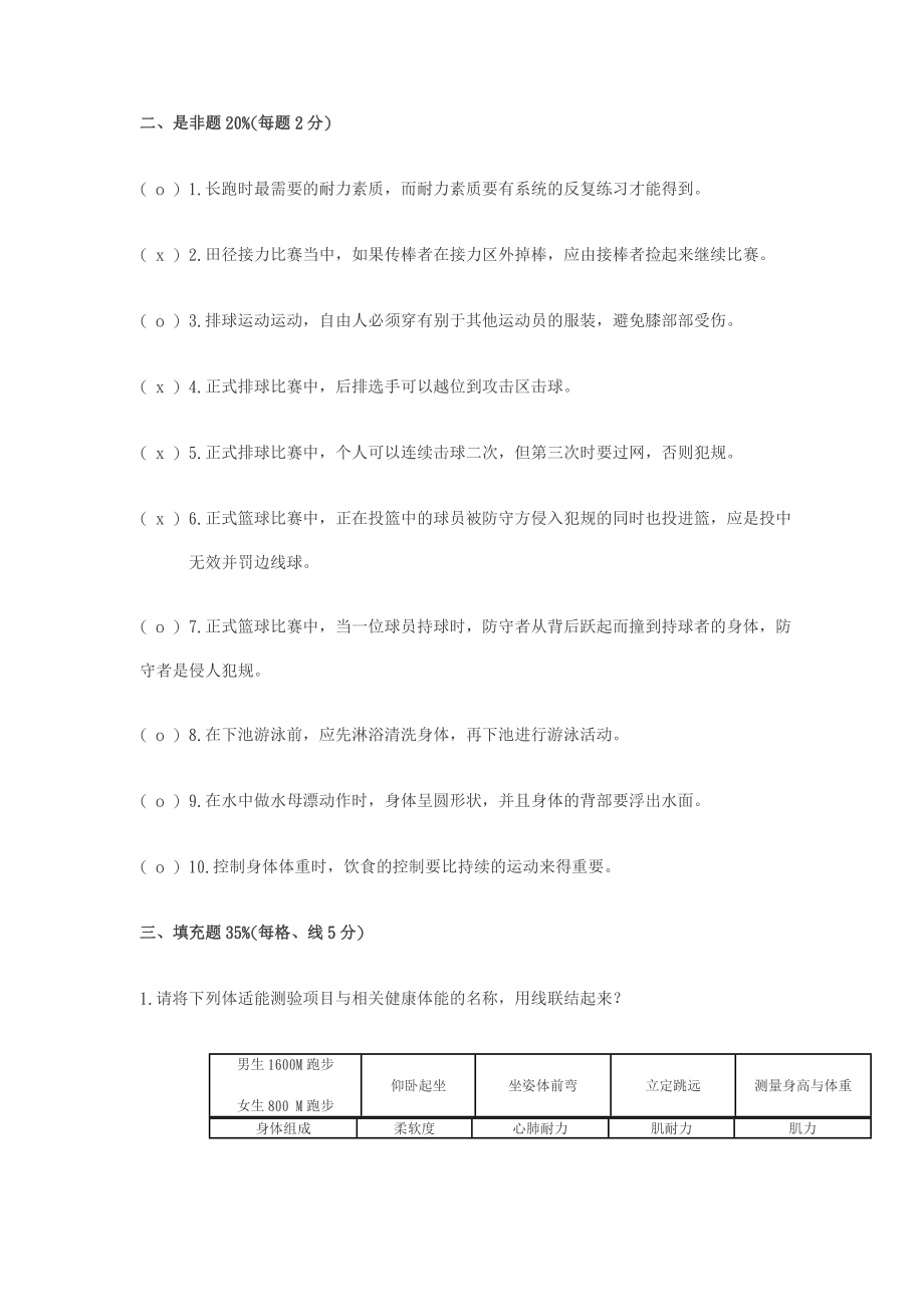 初中八经第二学期体育期末精品试卷.doc_第3页