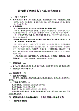 八级政治下册第六课知识点归纳复习.doc