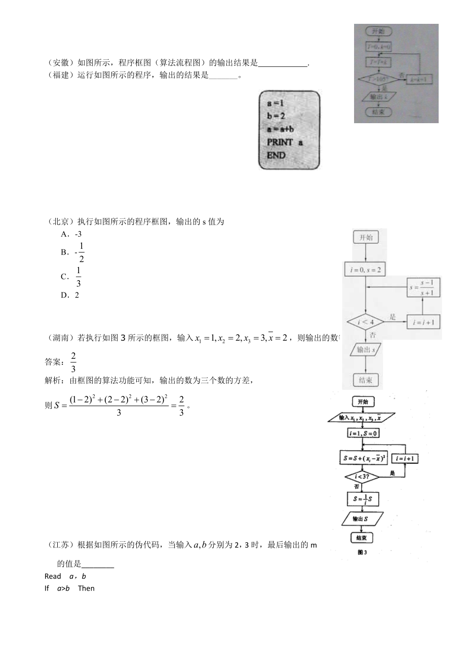 高考数学理科试题汇编算法初步.doc_第1页