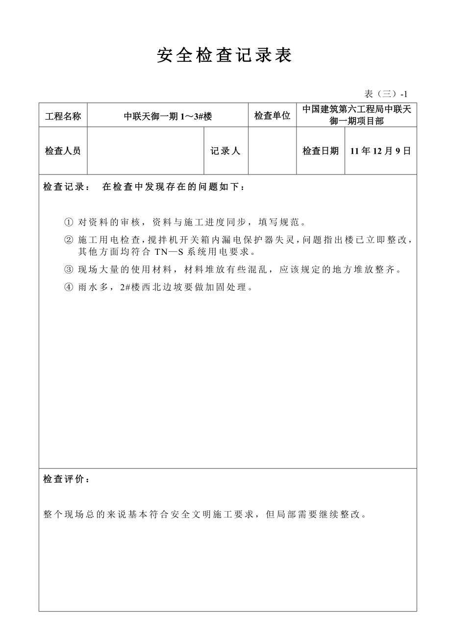 (安全管理套表)安全检查记录表(周检).doc_第2页