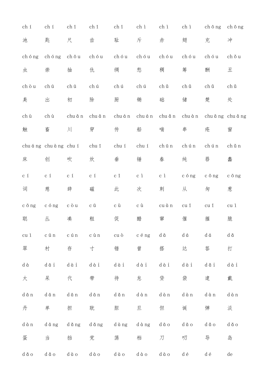 一年级常用汉字大全(含拼音).doc_第3页