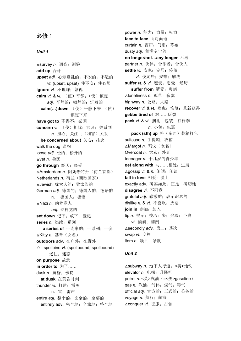 人教版高中英语全部单词表.doc_第1页