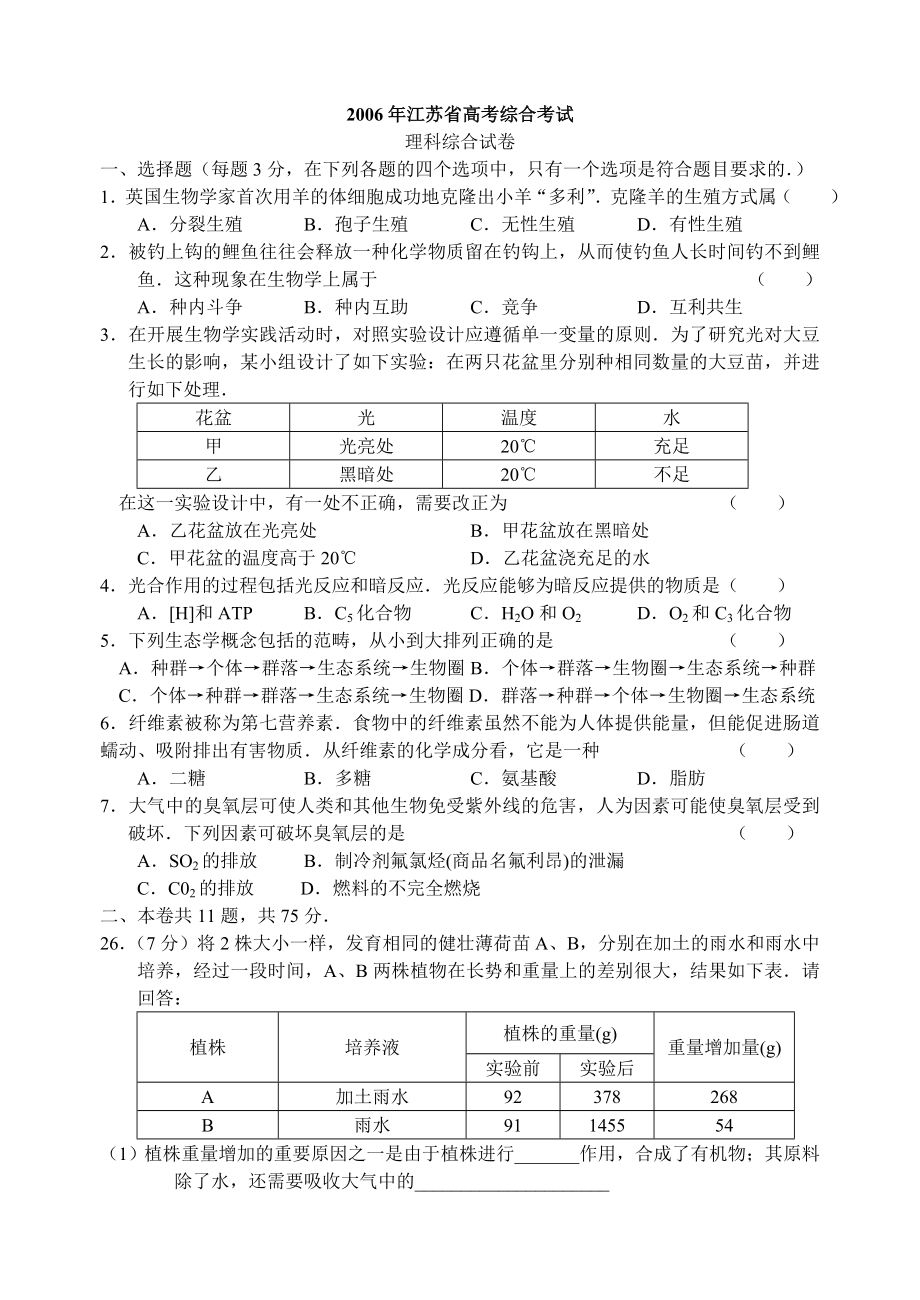 江苏省高考综合考试.doc_第1页