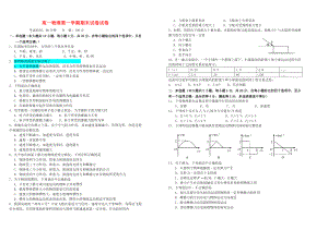 高一物理必修1期末考试试卷.doc