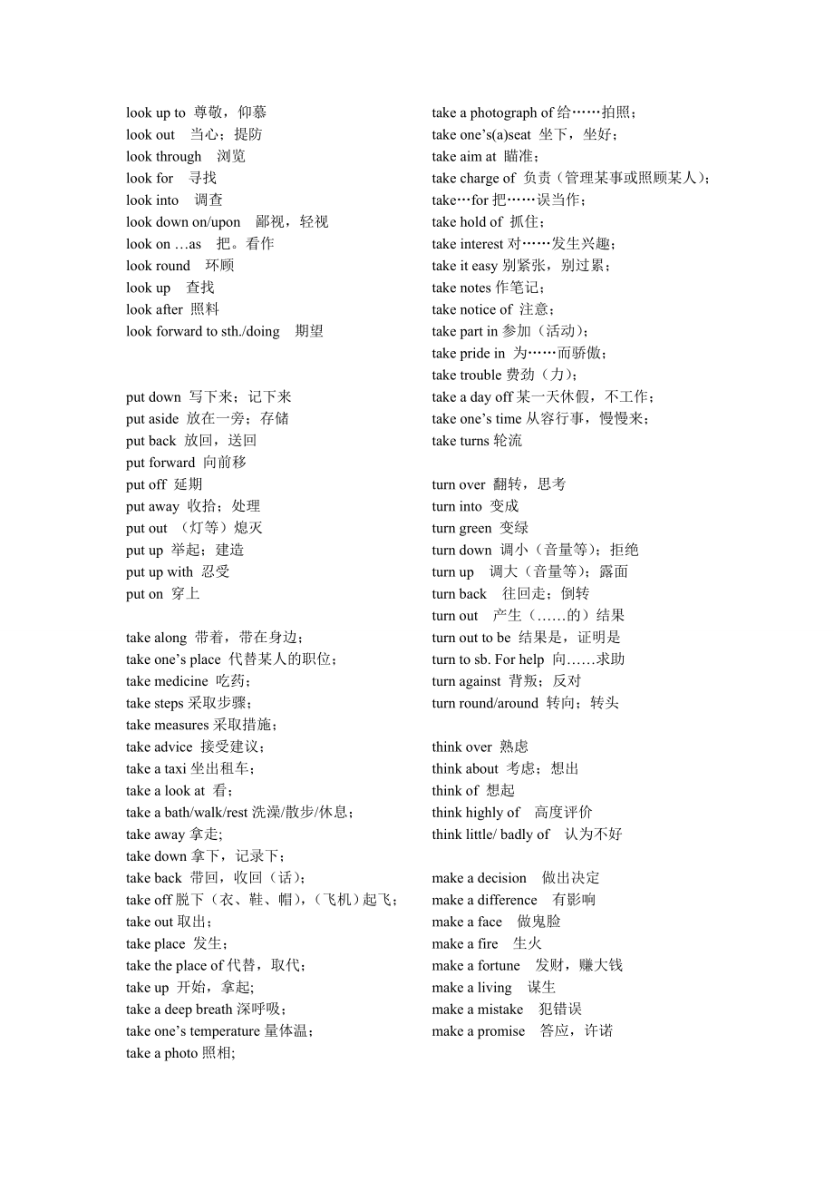 高中英语常用动词短语集锦.doc_第2页