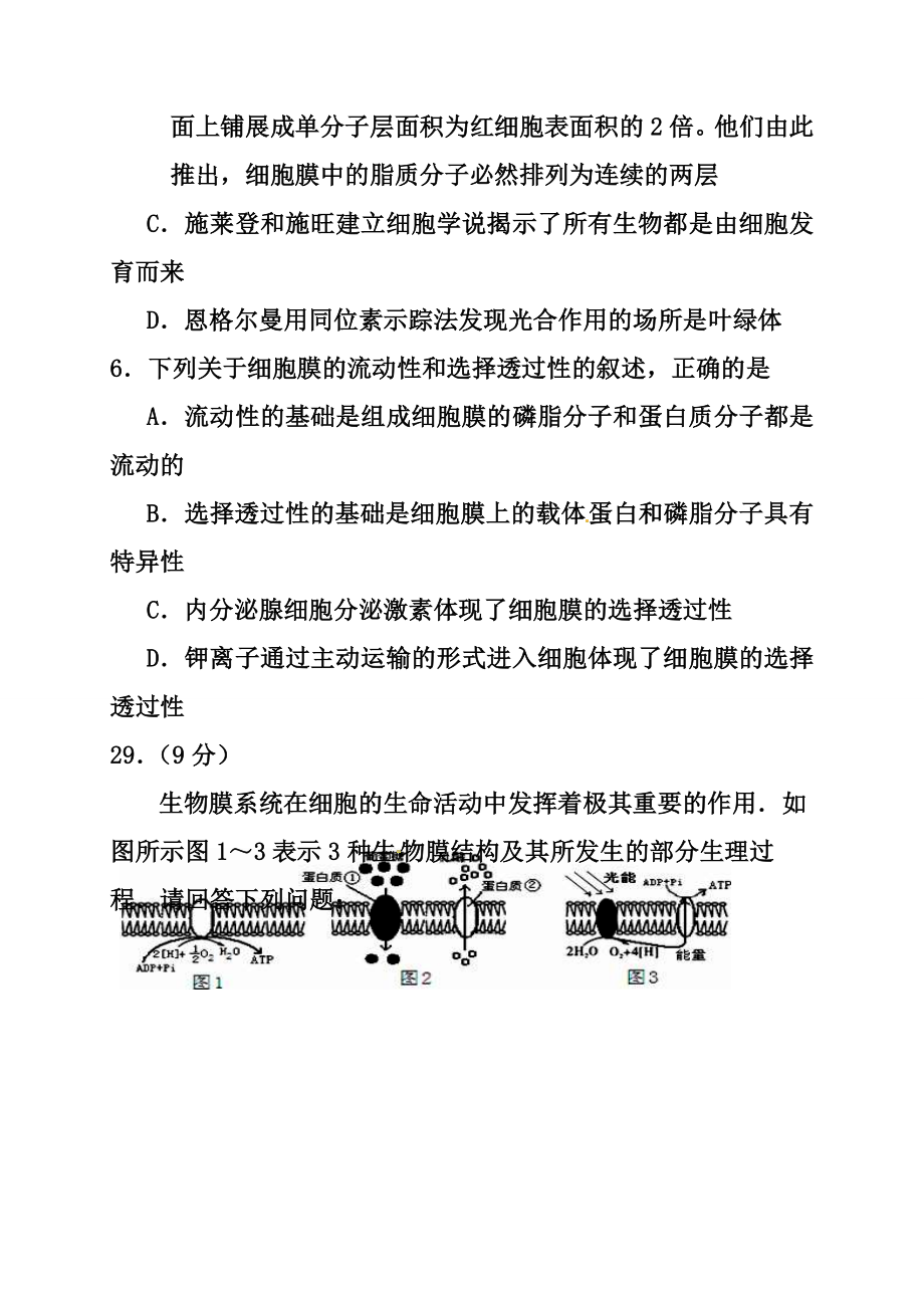 宁夏银川一中高三上学期第二次月生物试题及答案.doc_第3页