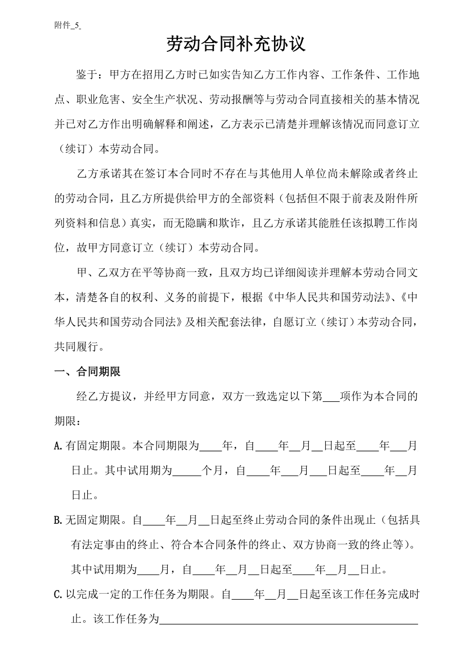 (新劳动法合同)劳动合同补充协议附件.doc_第2页