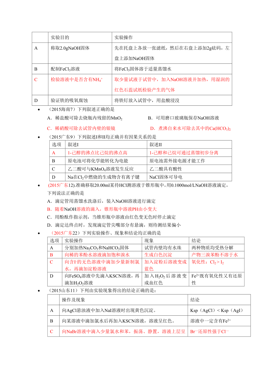 高考化学试题汇编专题9：水溶液中的离子平衡.doc_第2页