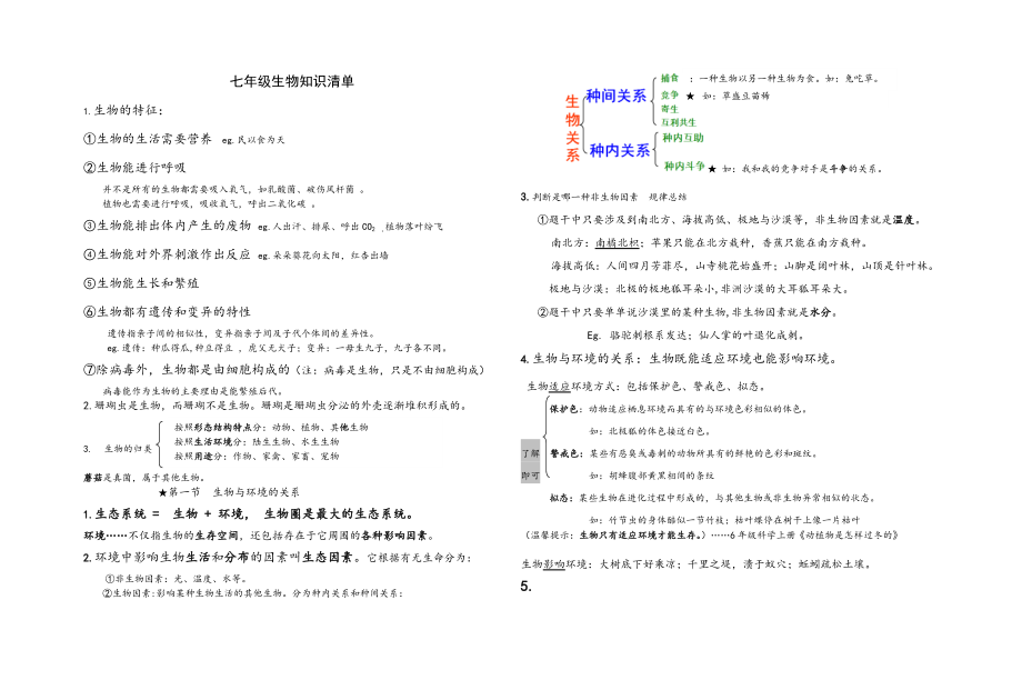 七年级生物知识点清单.doc_第1页