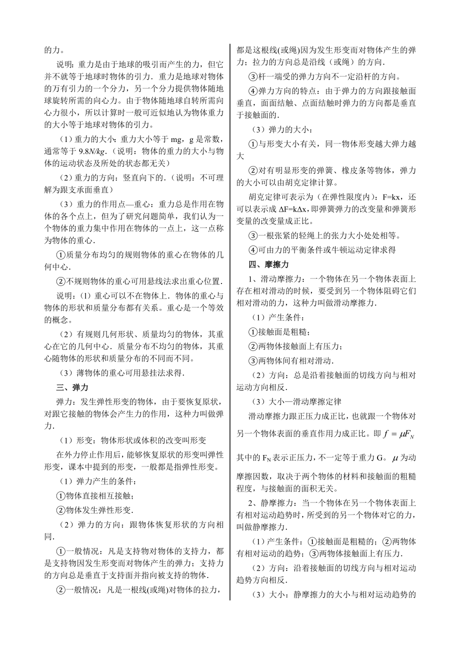 高考物理一轮复习——力物体的平衡.doc_第2页