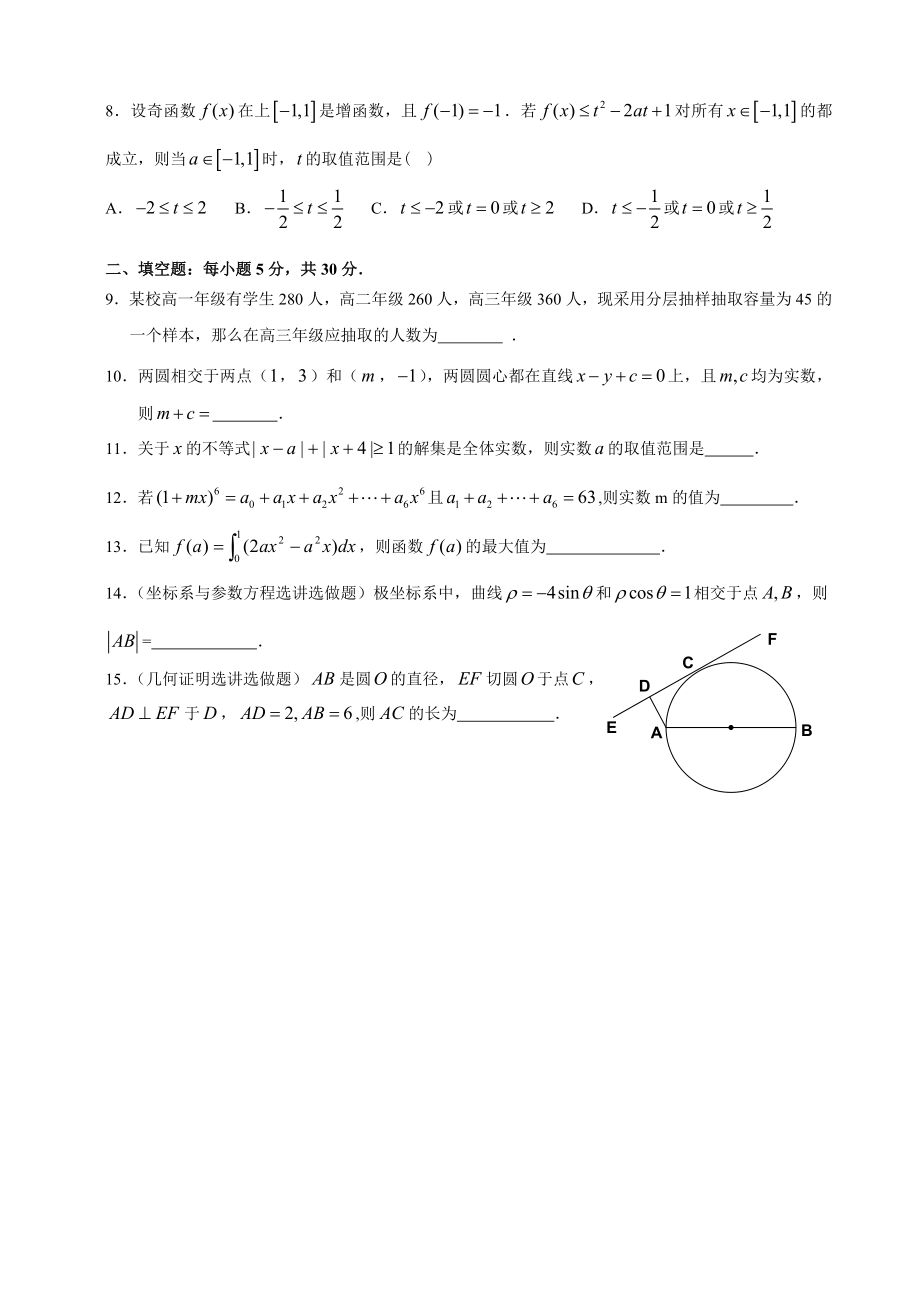 广东仲元中学第一学期高三综合测试一试题.doc_第2页