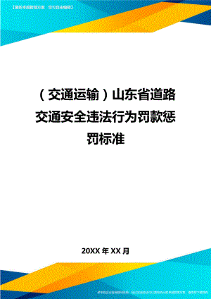 (交通运输)山东省道路交通安全违法行为罚款惩罚标准精编.doc